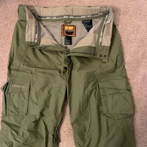 Burton green cargo snowboard pants